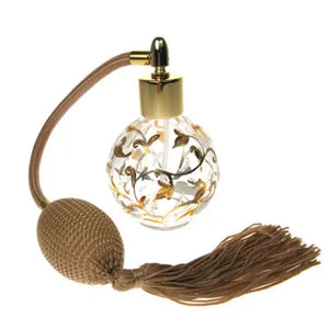 Hand painted round bottle perfume atomizer with Gold tassel