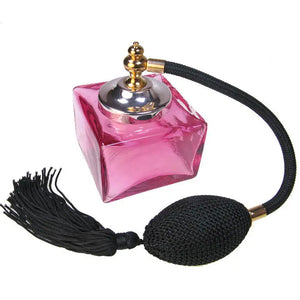 Heavy Cranberry Colour Cube glass perfume atomizer