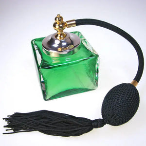 Heavy Emerald Colour Cube glass perfume atomizer