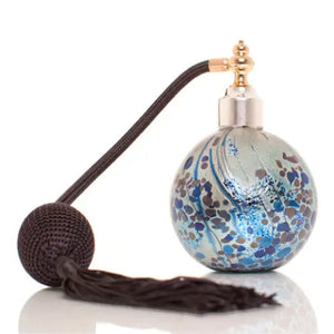 Mulberry mouth blown studio glass perfume atomizer with Gold