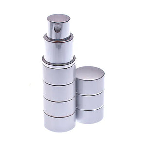 Silver 8ml atomizer with silver rings - silver ring - TRAVEL perfume atomizer